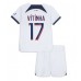 Paris Saint-Germain Vitinha Ferreira #17 Kopio Lastenvaatteet Vieras Pelipaita Lasten 2023-24 Lyhyet Hihat (+ shortsit)